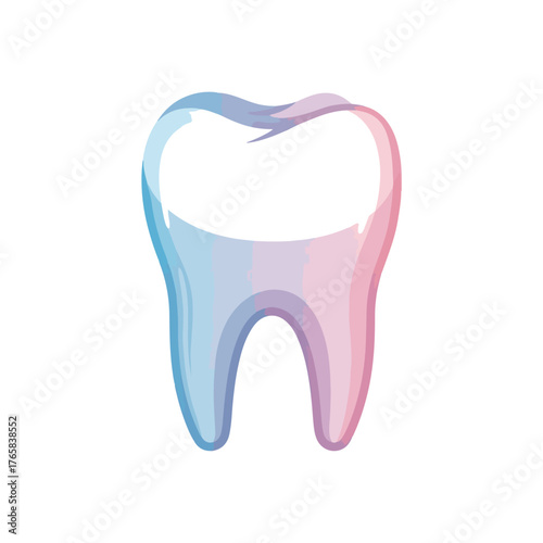 Gradient Tooth Illustration, Dental Health, Oral Care, Isolated