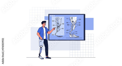 Engineering marvel: Prosthetic leg presentation for advanced medical technology innovations