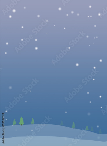 Winter outdoor snow landscape vector illustration.
Christmas background.
