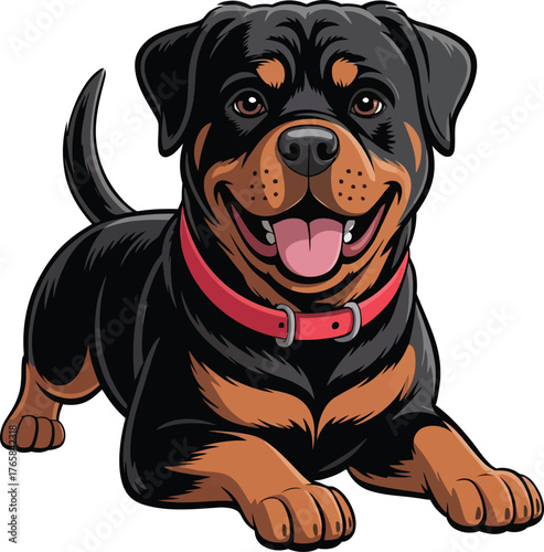 Cute cartoon a illustrator vector rottweiler