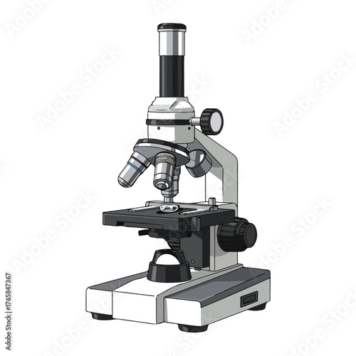 Detailed Microscope Illustration for Science, Education, and Research