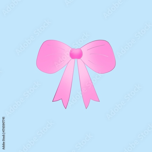 pink bow with ribbon