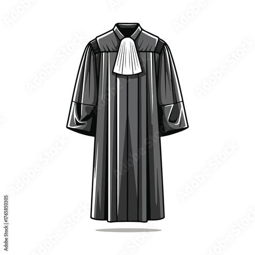 Professional Judges Robe Illustration, Courtroom Symbol, Law Design