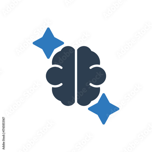 AI Brain Icon - Sparkle Icon