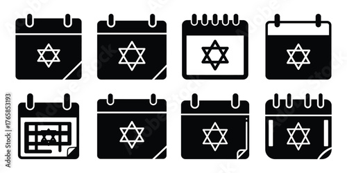jewish calendar Asarah B'Tevet holiday art vector illustration
