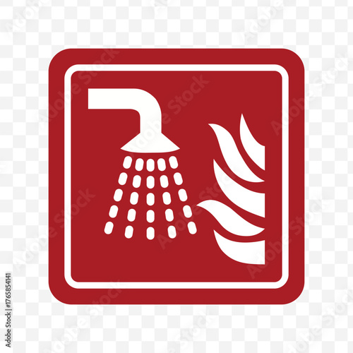 Emergency Safety Shower Firefighting Equipment Icon Vector