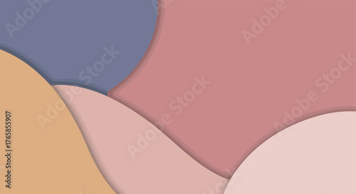 Pastel color layered paper cut background with soft shadow effect providing a modern touch