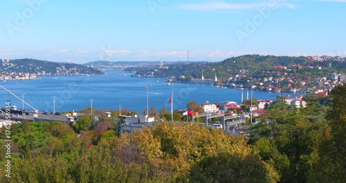 Yavuz Sultan Selim Bridge Köprüsü view from Nakkaştepe Park Istanbul, Turkiye, Turkey