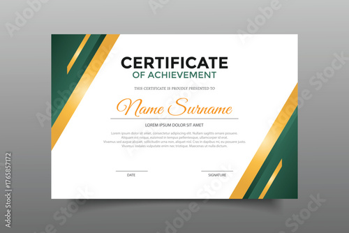 elegant gold diploma achievement certificate template design