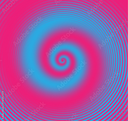 Abstract spiral pink and blue gradient vortex background