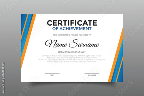 elegant gold diploma achievement certificate template design