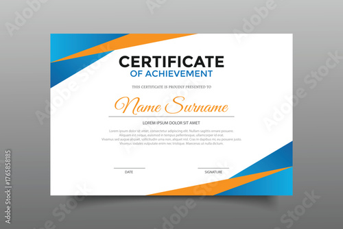 elegant gold diploma achievement certificate template design