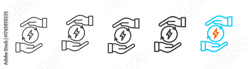 energy efficiency  icon set multiple style collection	