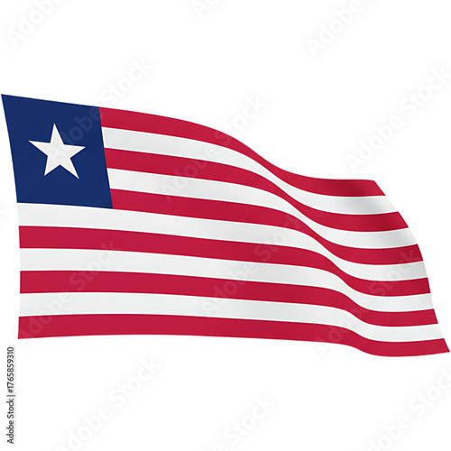 Waving National Flag of Liberia