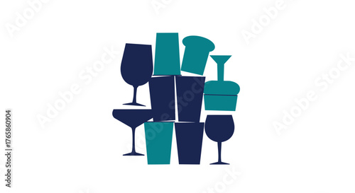 Streamlined Digital Transformation Concept: Minimalist Flat Design for Data Flow and Clean Workflow Visualization