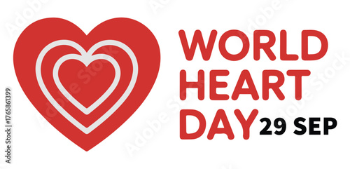 World Heart Day illustration red heart symbol for health awareness vector graphic for medical campaigns