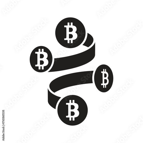 Blockchain Bitcoin Transaction or Payment Symbol –Digital Cryptocurrency Transfer Vector