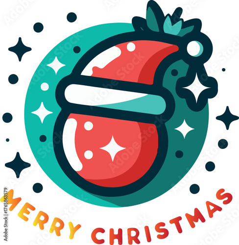 Merry christmas logo icon vector white background .