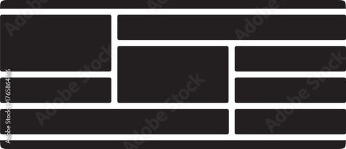 Horizontal Photo Collage Layout Design Template Empty Rectangular Frames Black Background Transparent Grid Showcase Presentation Display Album Arrangement Modern Graphic Element
