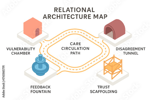 Relational architecture map with vulnerability chamber and trust scaffolding