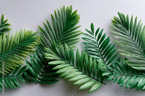 Wallpaper Mural Green palm leaves arranged beautifully, ideal for adding a natural touch to any design. Torontodigital.ca
