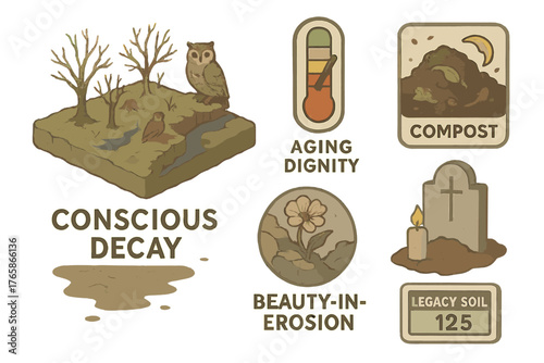 Environmental awareness: conscious decay and sustainable ecosystems art