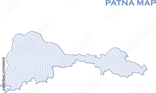 map of Patna, Bihar state of India, illustration on a white background