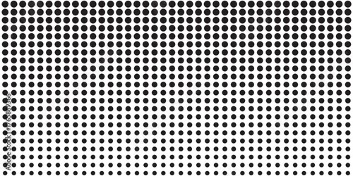 Dotted pattern. Background with halftone gradient effect. Abstract geometric print with different sized round shapes. Perforated texture. Wallpaper with holes. Vector graphic illustration.