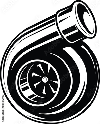 Car Turbo Charger Vector Clipart Illustration Automotive Design Artwork
