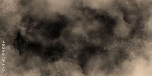 Watercolor background of coffee bombs or dust particles,Yellow fog and mist effect on black background. Pastel pink watercolor background, cloudy stains used as wallpaper, cover, presentation design .