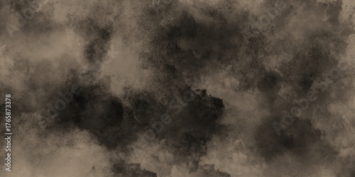 Watercolor background of coffee bombs or dust particles,Yellow fog and mist effect on black background. Pastel pink watercolor background, cloudy stains used as wallpaper, cover, presentation design .