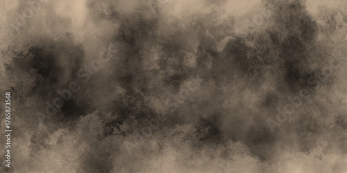 Watercolor background of coffee bombs or dust particles,Yellow fog and mist effect on black background. Pastel pink watercolor background, cloudy stains used as wallpaper, cover, presentation design .