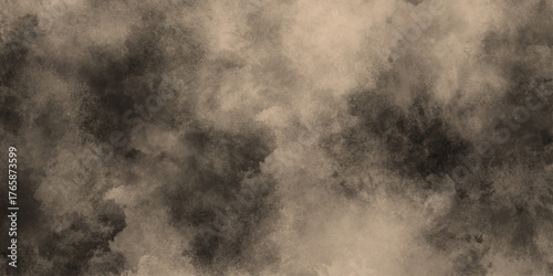 Watercolor background of coffee bombs or dust particles,Yellow fog and mist effect on black background. Pastel pink watercolor background, cloudy stains used as wallpaper, cover, presentation design .