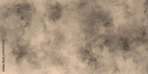 Watercolor background of coffee bombs or dust particles,Yellow fog and mist effect on black background. Pastel pink watercolor background, cloudy stains used as wallpaper, cover, presentation design .