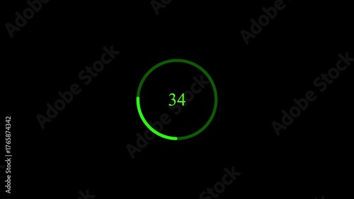 Abstract Circle loading processing bar icon animation on background concept with alpha channel . Processing from 0 to 56 transfer on black background. Loading Transfer Download Loading bar.4k video