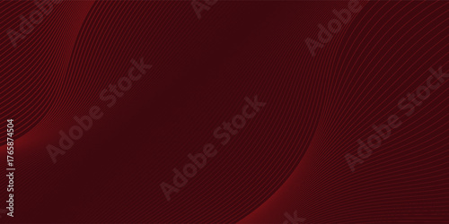 Contemporary technology cover design set. Luxury background with red line pattern (guilloche curves). Premium vector tech backdrop for business layout, digital certificate, formal brochure template