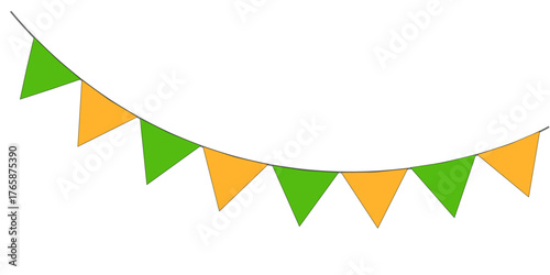 Colorful Bunting Flags Vector – Party Garland Decoration. Perfect for party design, celebration banners, invitations, and festive decorations.