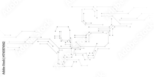 Grey white Abstract technology background, Hi tech digital connect, communication, High technology concept modern