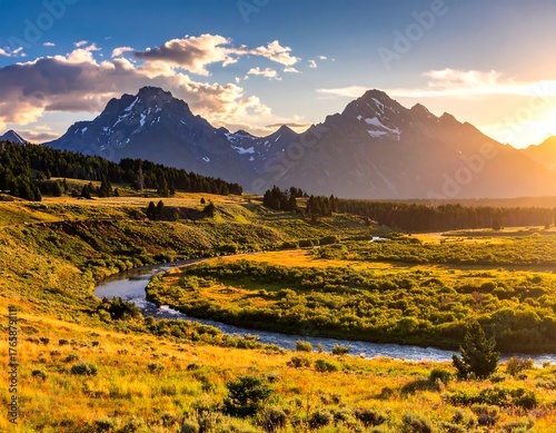 sunset in the mountains