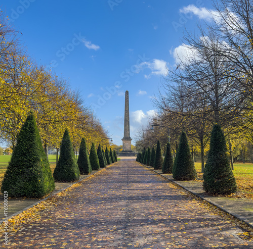 Obelisk in Glasgow Green on a Bright Autumn Day