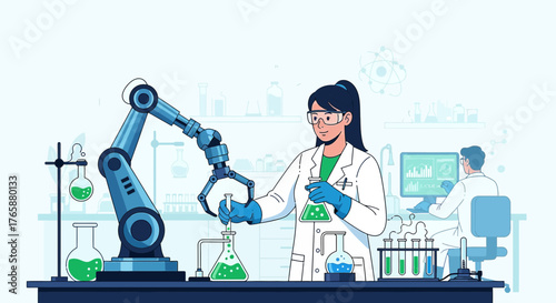 Innovation in automated laboratory research with scientist and robotic arm assistant