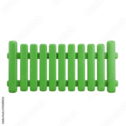 Green Picket Fence Isolated