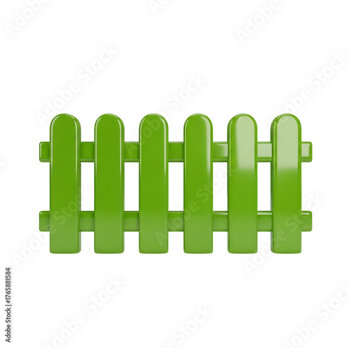 Green Fence Isolated on Transparent Background