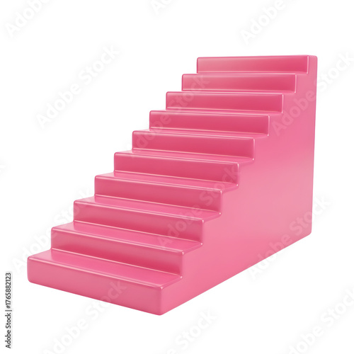 Pink Stairs Isolated on Transparent Background