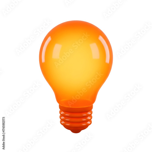 Orange Light Bulb with Transparent Background
