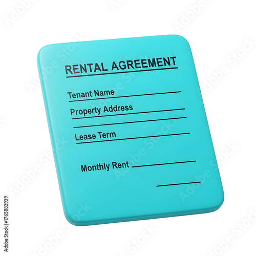 Blue Rental Agreement with Transparent Background