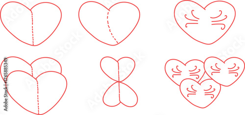 Broken Heart Outline Isolated on Transparent Backdrop Simple Artistic Split Shape Emotion Symbol