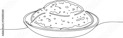 Minimalist line art illustration depicting a portion of ugali in