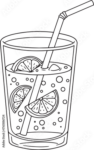 Refreshing citrus drink illustration, perfect for summer-themed