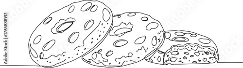 Minimalist line drawing of traditional polvorones shortbread coo